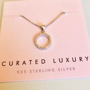 Pave Circle Pendant Necklace | 925 Sterling